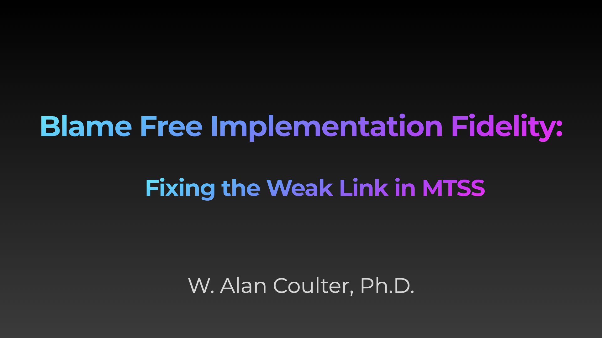 A picture of the title slide for free implementation