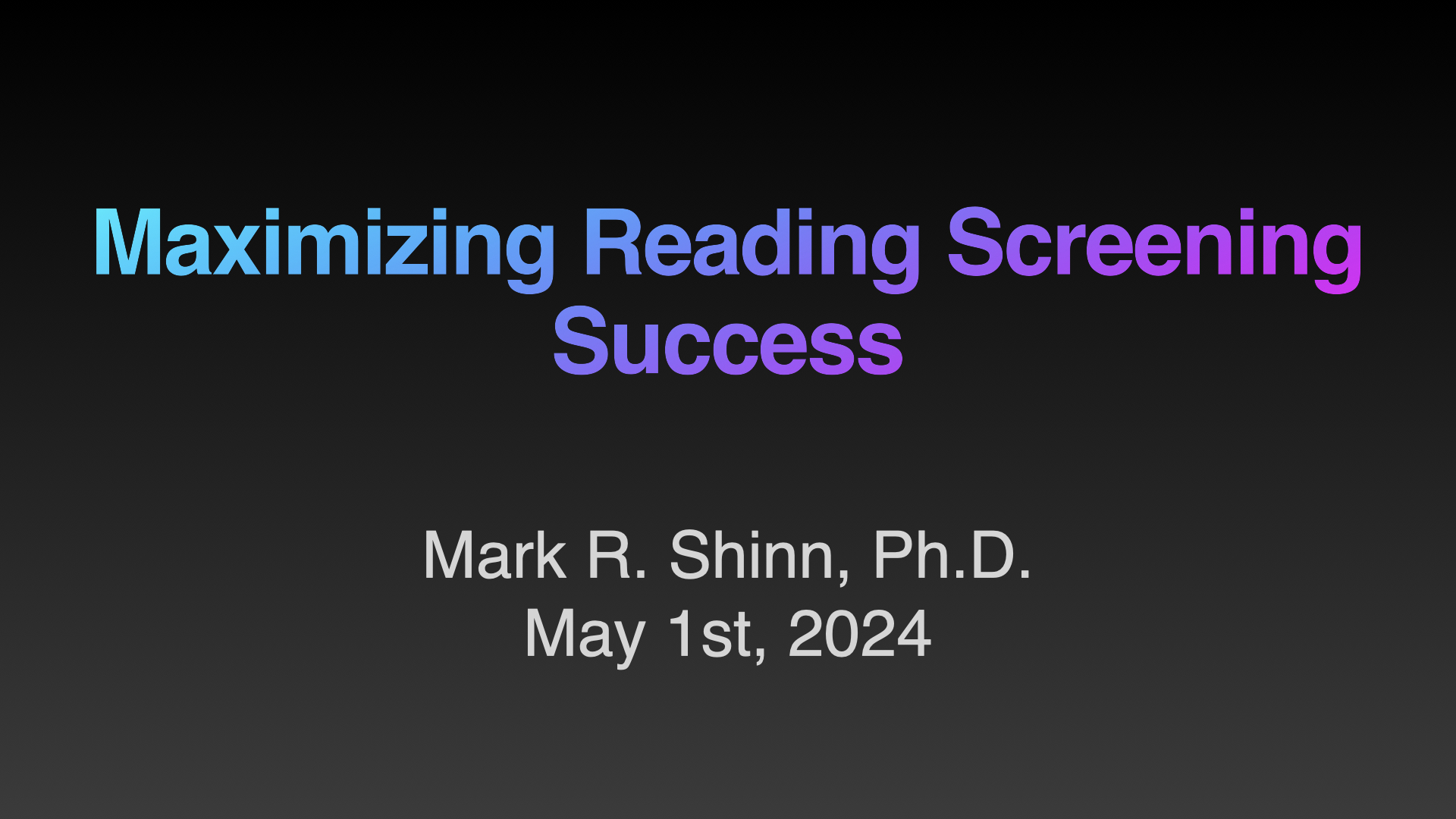 Maximizing Screening.001