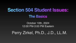 Perry Zirkel Webinar 504 Only.001