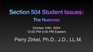 Perry Zirkel Webinar Nuances Only.001